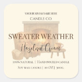 Hazelnut Cream | Cozy Neutral Soy Candle Label (Voorkant)