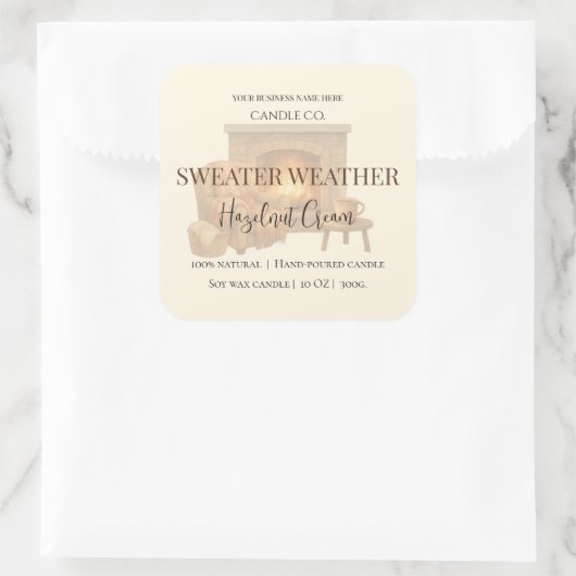 Hazelnut Cream | Cozy Neutral Soy Candle Label (Tas)