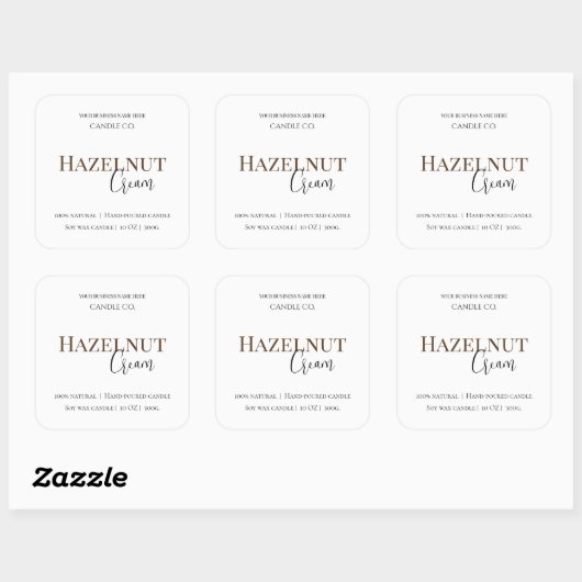 Hazelnut Cream | Cozy Neutral Soy Candle Label (Vel)