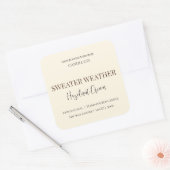 Hazelnut Cream | Gezellige Neutrale Kaarslabel van Vierkante Sticker (Envelop)