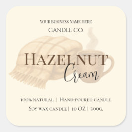 Hazelnut Cream | Gezellige Neutrale Sojakaars Labe Vierkante Sticker