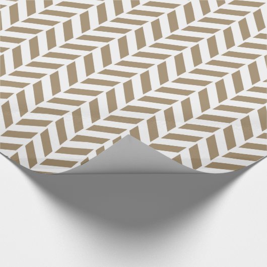 Hazelnut Herringbone Print Cadeaupapier (Hoek)