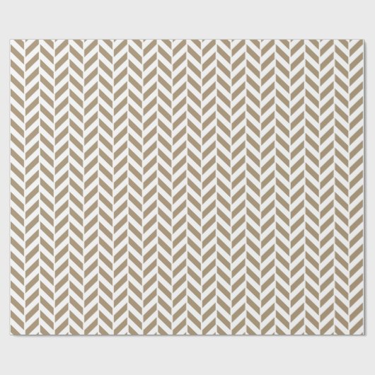 Hazelnut Herringbone Print Cadeaupapier (Vlak)
