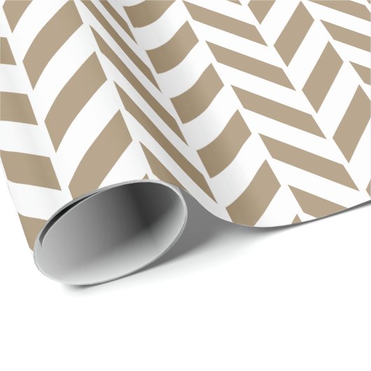 Hazelnut Herringbone Print Cadeaupapier (Rol Hoek)