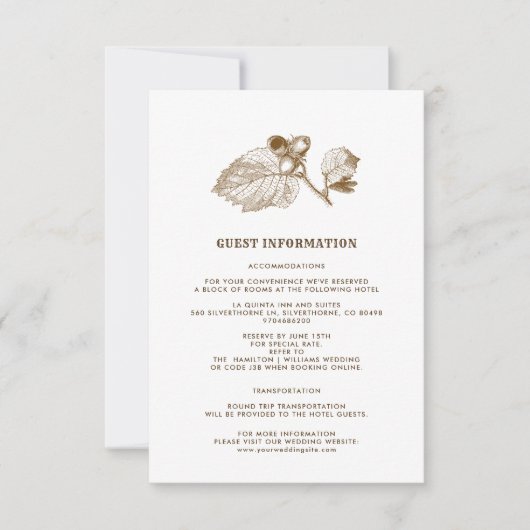 Hazelnut Tak Detailkaart van Kraftpapier voor de T Kaart (Voorkant)