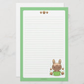 Hazelnut Truffle Bunny Briefpapier (Voorkant / Achterkant)