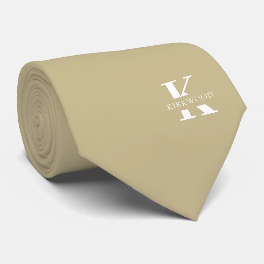 Hazelwood Elegant Monogram + Naam | eenzijdig Stropdas (Opgerold)