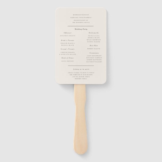 Hazelwood Herfst Floral Wedding Programma Handwaaier (Achterkant)