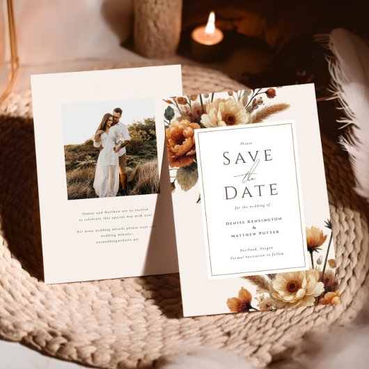 Hazelwood Herfst Floral Wedding Save the Date