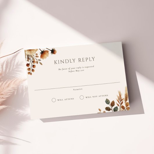 Hazelwood Landscape Wedding RSVP Kaart