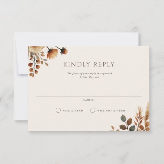 Hazelwood Landscape Wedding RSVP Kaart (Voorkant)