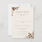 Hazelwood Portrait Wedding RSVP Kaart (Voorkant)