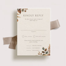 Hazelwood Portrait Wedding RSVP Kaart
