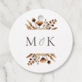 Hazelwood Waterverf Herfst Floral Wedding Bedankjes Labels (Voorkant)