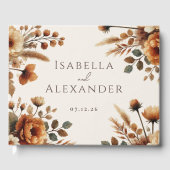 Hazelwood Waterverf Herfst Floral Wedding Gastenboek (Voorkant)