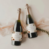 Hazelwood Waterverf Herfst Floral Wedding Sparkling Wijnetiket