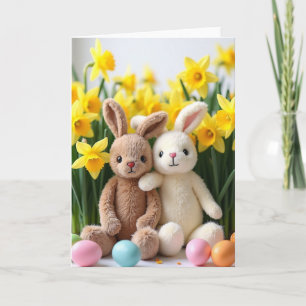 Hazen En Bloemen Lente Kaart