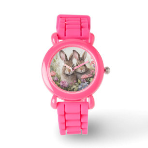 Hazen en wilde bloemen horloge