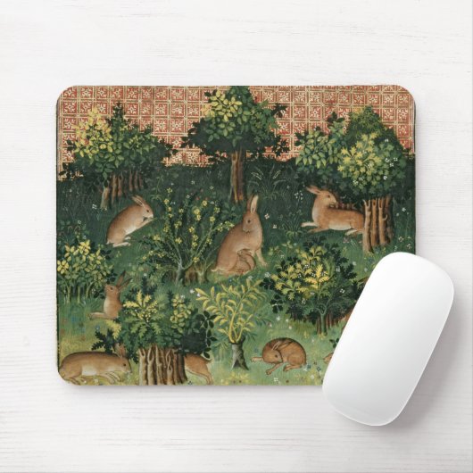 Hazen in een hout muismat (Met muis)