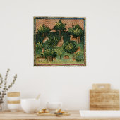 Hazen in een hout poster (Keuken)