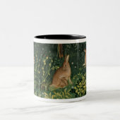 Hazen in een hout tweekleurige koffiemok (Center)