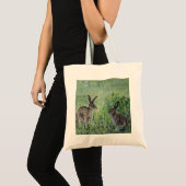 Hazen in een weidewinkeltas tote bag (Voorkant (product))