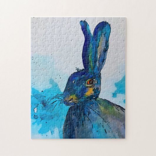 Hazen Konijn Aquarel Legpuzzel (Verticaal)