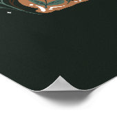 Hazen met bloemen en Noordse ornamenten Poster (Hoek)