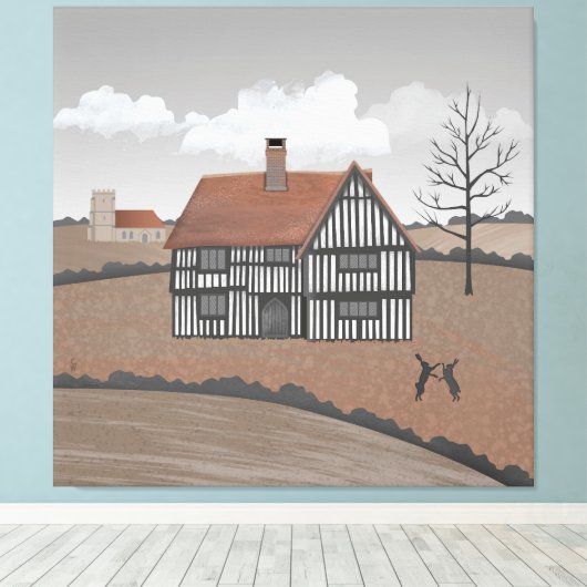 Hazenhuis Canvas Afdruk (Insitu (Houten vloer))