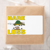 Hazenverlies Grappig Haarverlies Fable Pun cartoon Etiket (Insitu)