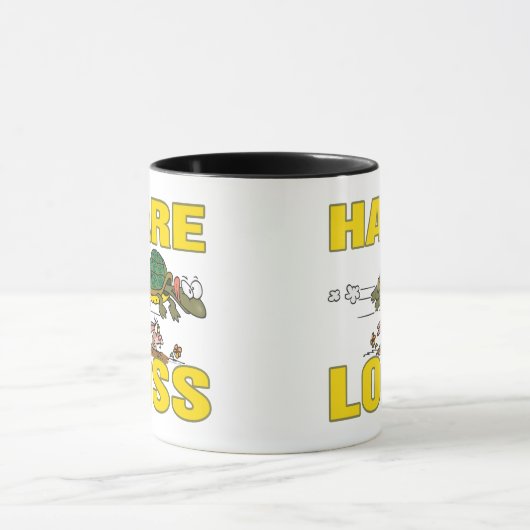 Hazenverlies Grappig Haarverlies Fable Pun cartoon Mok (Midden)