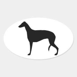 hazewindhond silhouet ovale sticker