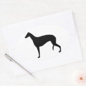 hazewindhond silhouet ovale sticker (Envelop)