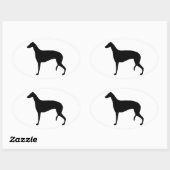 hazewindhond silhouet ovale sticker (Vel)