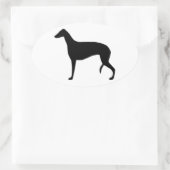 hazewindhond silhouet ovale sticker (Tas)