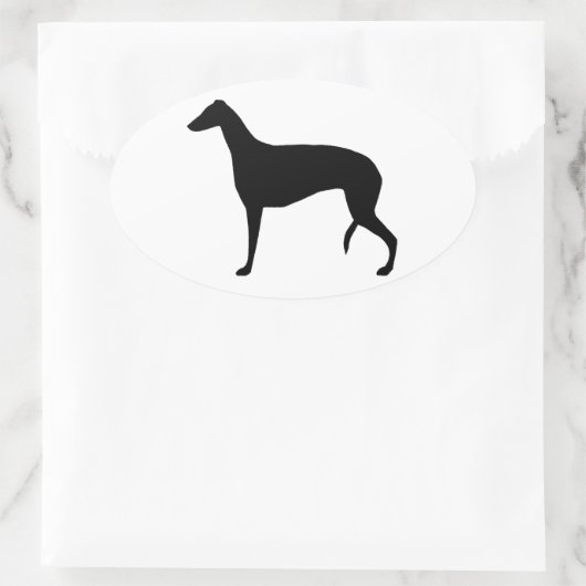 hazewindhond silhouet ovale sticker (Tas)