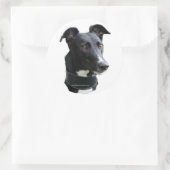 hazewindhond-sticker ronde sticker (Tas)