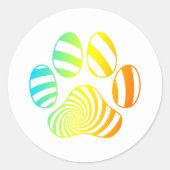 Hazie Pet Paw Print Ronde Sticker (Voorkant)