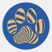 Hazie Pet Paw Print Ronde Sticker (Voorkant)