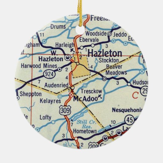 Hazleton PA Keramisch Ornament (Achterkant)