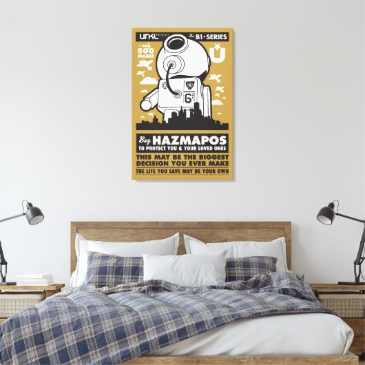 HazMaPoster_Bruin Canvas Afdruk (Insitu (Slaapkamer))