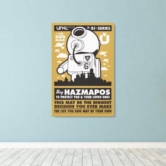 HazMaPoster_Bruin Canvas Afdruk (Insitu (Houten vloer))