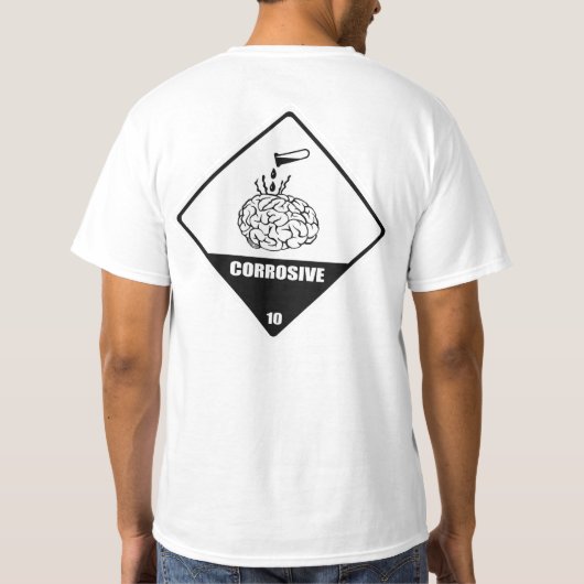 HazMat Corrosive Brain Placard  T-shirt (Achterkant)