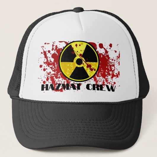 Hazmat Crew Black and White Bloody Trucker Hat Pet (Voorkant)