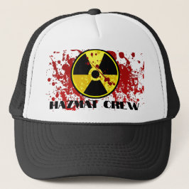 Hazmat Crew Black and White Bloody Trucker Hat Trucker Pet