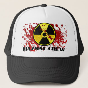 Hazmat Crew Black and White Bloody Trucker Hat Trucker Pet