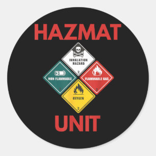 Hazmat Unit Kostuum Cosplay Halloween Verjaardag Ronde Sticker