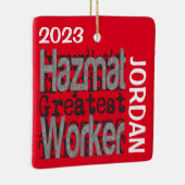 Hazmat Worker Buitengewone DOUANE Keramisch Ornament (Rechts)