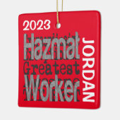 Hazmat Worker Buitengewone DOUANE Keramisch Ornament (Links)