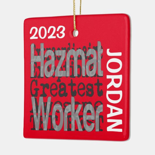 Hazmat Worker Buitengewone DOUANE Keramisch Ornament (Links)